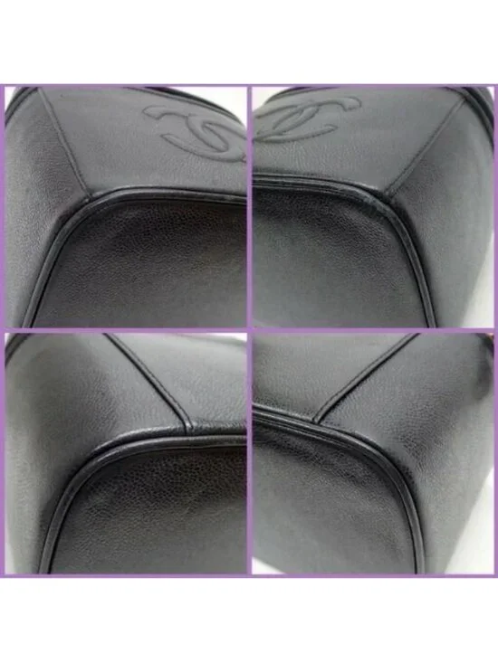 Chanel Vanity 2-Way Bag Caviar Leather Black Gold 7 Digits - Picture 7 of 10